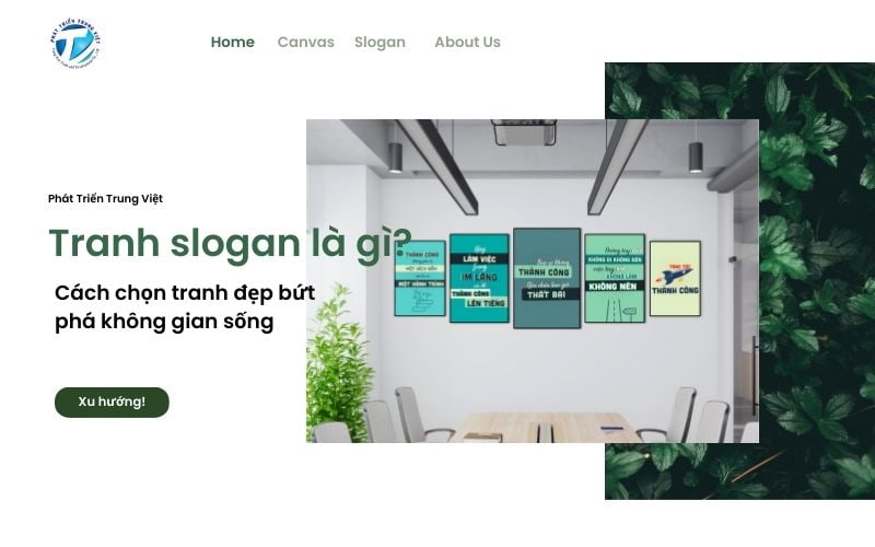 Tranh slogan là gì? Cách chọn tranh đẹp bứt phá không gian sống